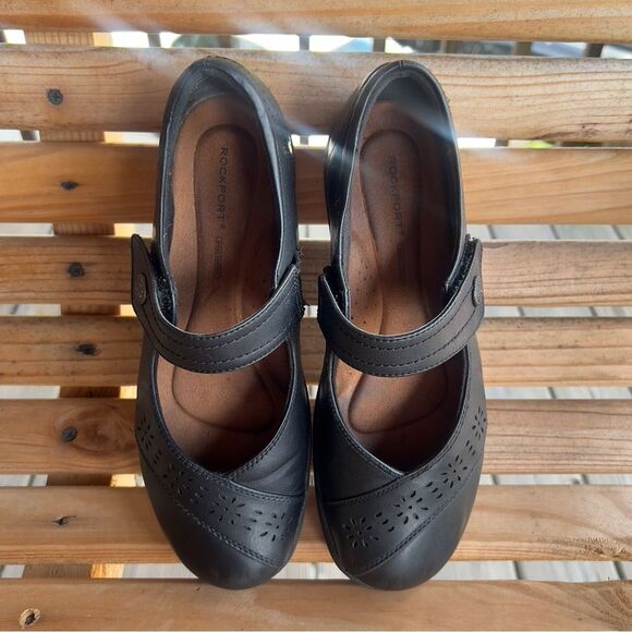 Rockport Mary Jane Comfort Shoes – Black Leather, Size 8 - Picture 3 of 10